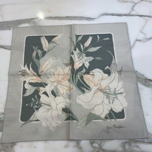 Jim Thompson Vintage Silk Floral Handkerchief—Hand Rolled & Sewn Edges-Beautiful